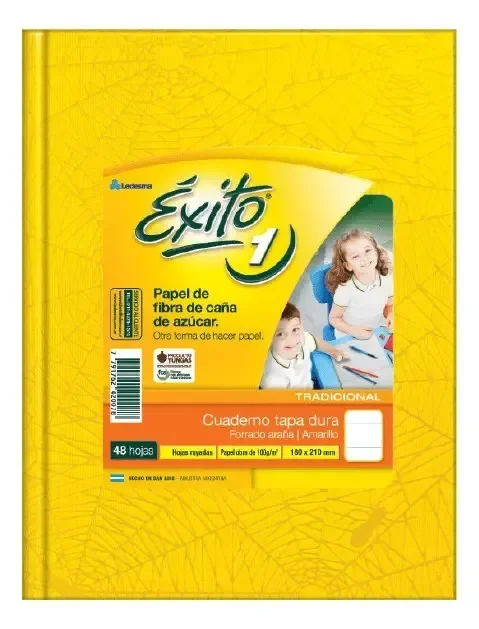 Exito cuaderno Nº1 tapa dura 48h RAYADAS AMARILLO