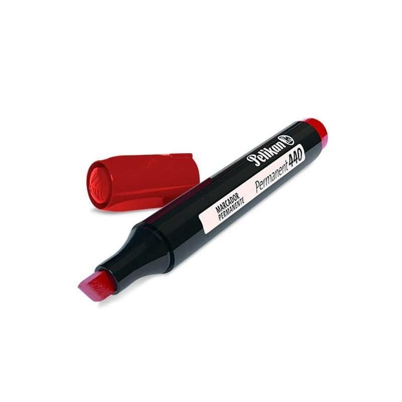 Pelikan marcador permanente punta biselada rojo