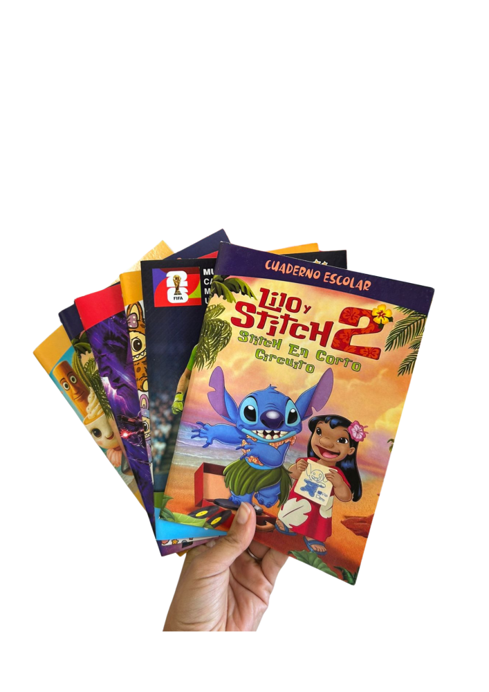 Cuaderno escolar A5 24h varios diseños RAYADO