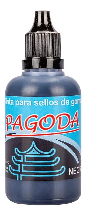 Pagoda tinta para sellos de goma NEGRA 60cc