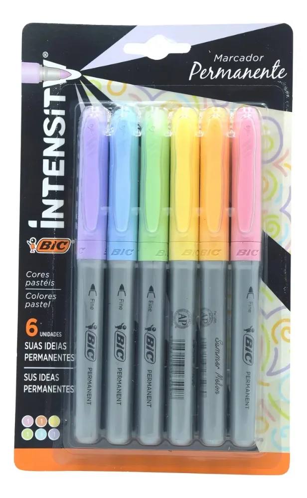 Bic marcadores permanentes x6 PASTEL