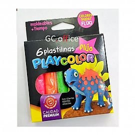 Plastilina x6 Flúo Playcolor