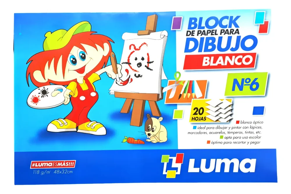 Luma block de dibujo N6 blanco