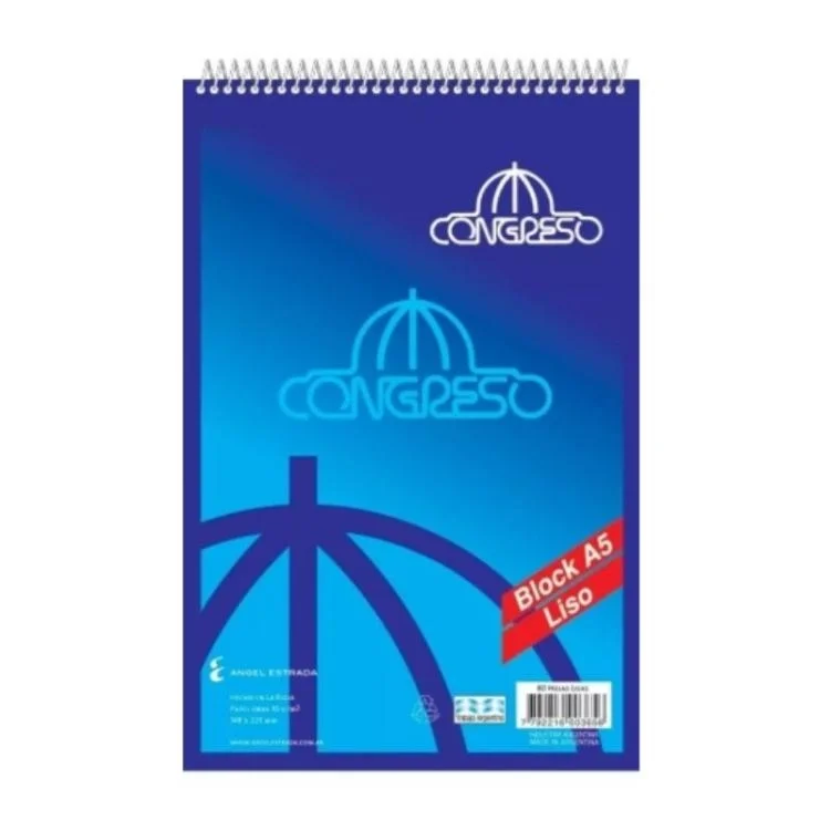 Block espiral A5 LISO Congreso