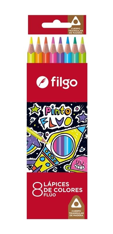 Filgo lapices de colores pinto fluo x8