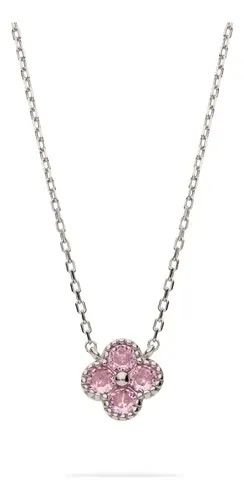 Collar Trebol Rosa acero