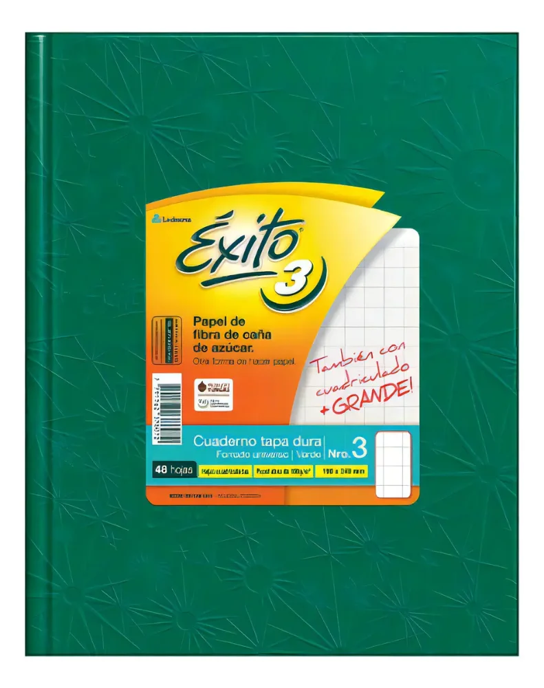 Exito cuaderno Nº3 tapa dura 48h CUADRICULADO GRANDE