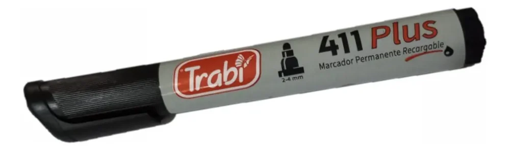 Trabi marcador permanente negro punta redonda