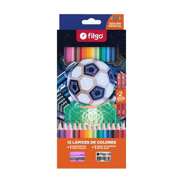 Filgo KIT lapices de colores x12 FUTBOL