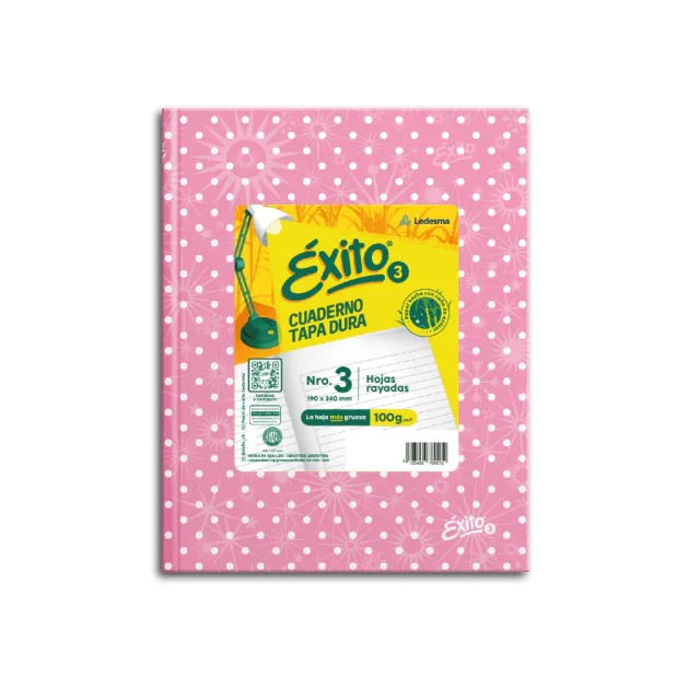 Exito cuaderno Nº3 tapa dura 48h RAYADAS LUNARES