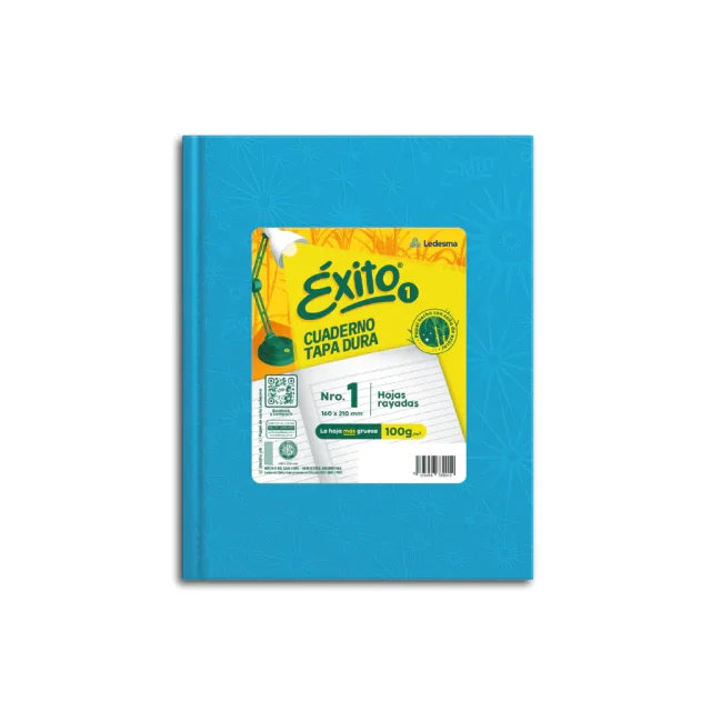 Exito cuaderno Nº1 tapa dura 48h RAYADAS CELESTE