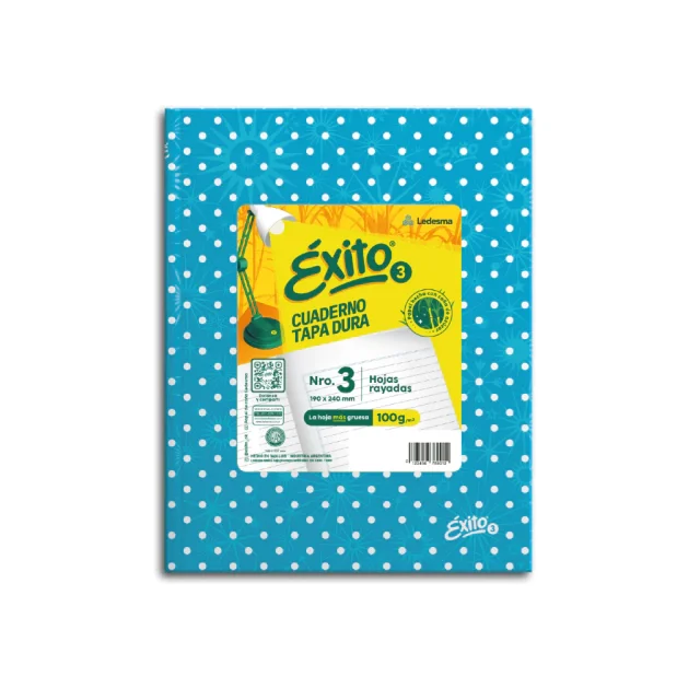 Exito cuaderno Nº3 tapa dura 48h RAYADAS LUNARES CELESTE