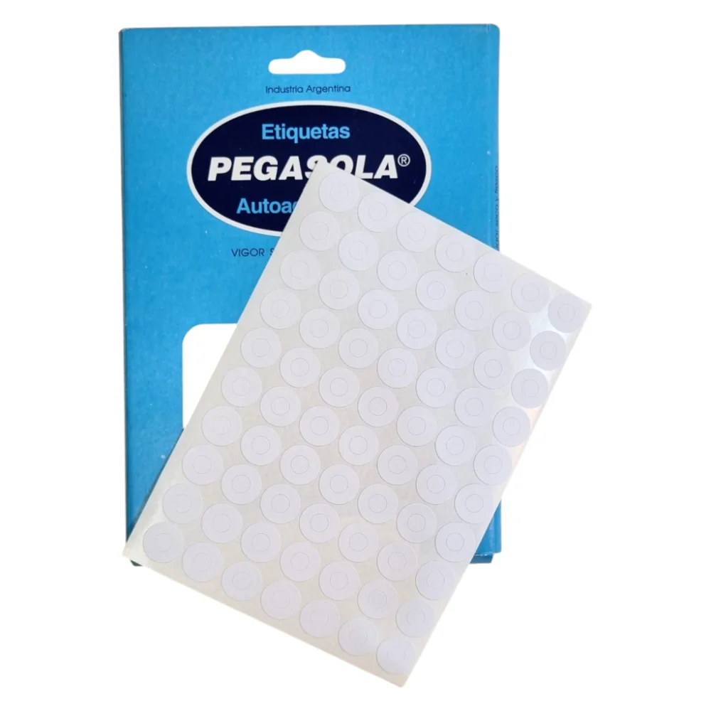 Plancha de etiquetas 14mm Ojalillos Pegasola 3081