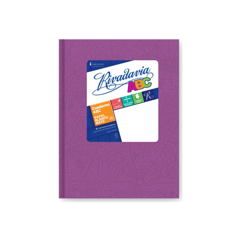 Rivadavia cuaderno Nº3 tapa dura 48h RAYADAS LILA