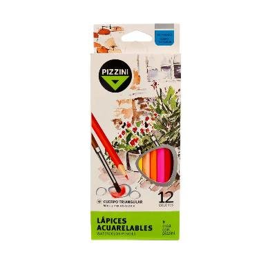 Pizzini lapices acuarelables x12 colores