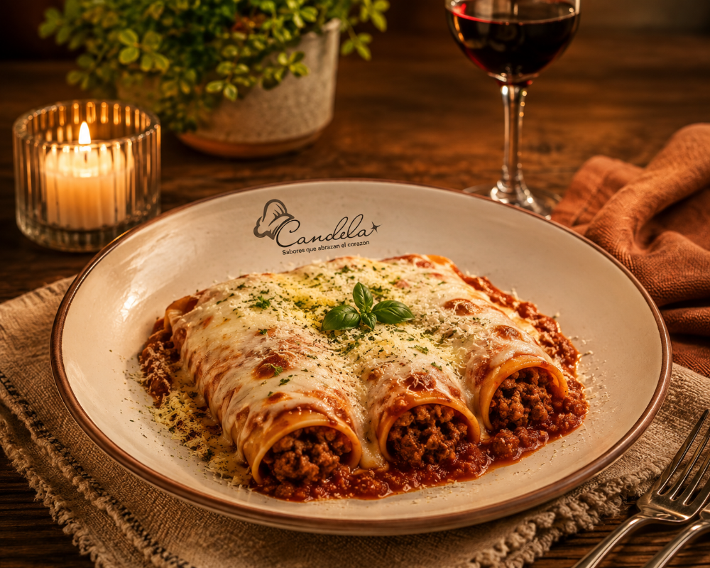Canelones a la boloñesa