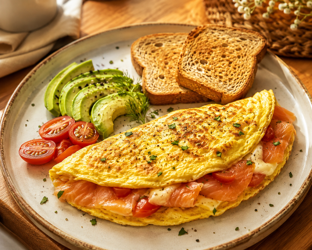 OMELET DE SALMON AHUMADO  FIT