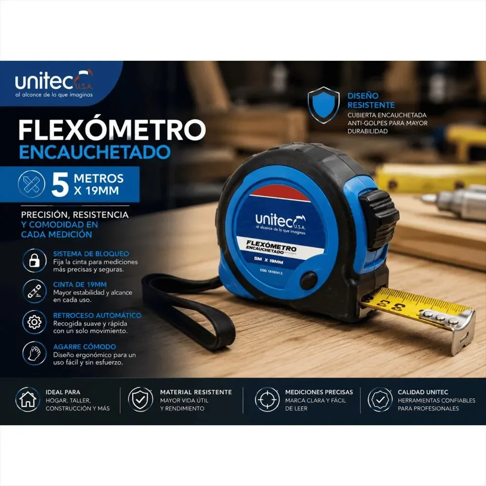 FLEXOMETRO ENCAUCHETADO 5MX19MM