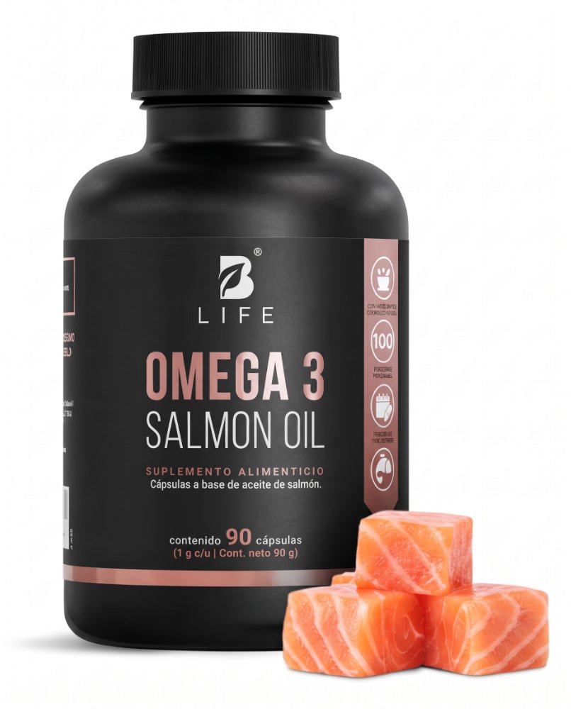 B Life Omega 3 Aceite Puro de Salmón de 90 cápsulas