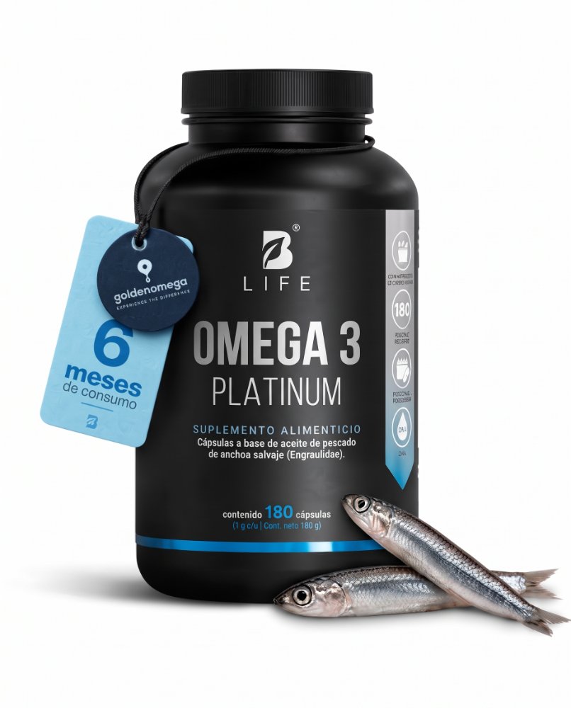 B LIFE OMEGA 3 PLATINUM ACEITE DE ANCHOA 180 CAPSULAS
