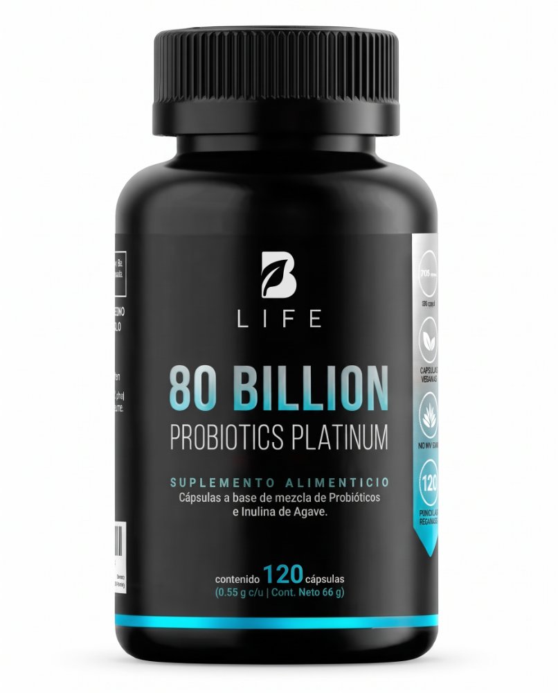 B Life 80 BILLION PROBIOTICOS PLATINUM 120 CAPSULAS