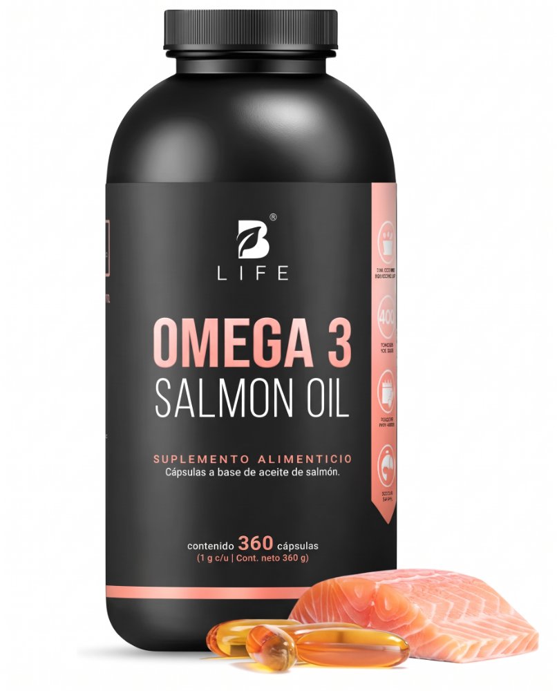 B Life Omega 3 Aceite Puro de Salmón de 360 cápsulas
