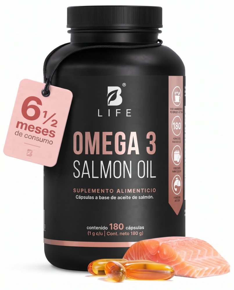 B Life Omega 3 Aceite Puro de Salmón de 180 cápsulas