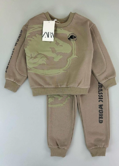 Conjunto infantil Zara #84 - caqui estampado