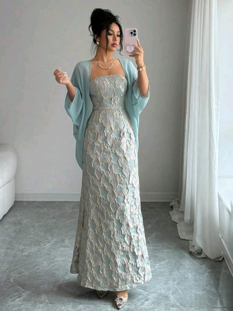 VESTIDO DE SIRENA 2 PIEZAS COLOR VERDE