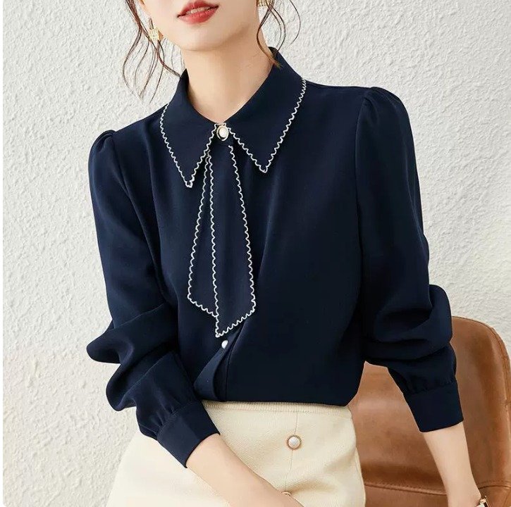 CAMISA DE GAZA NICHE - COLOR AZUL MARINO