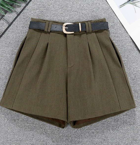 SHORT CASUAL DE TRAJE - COLOR NEGRO -MARRON