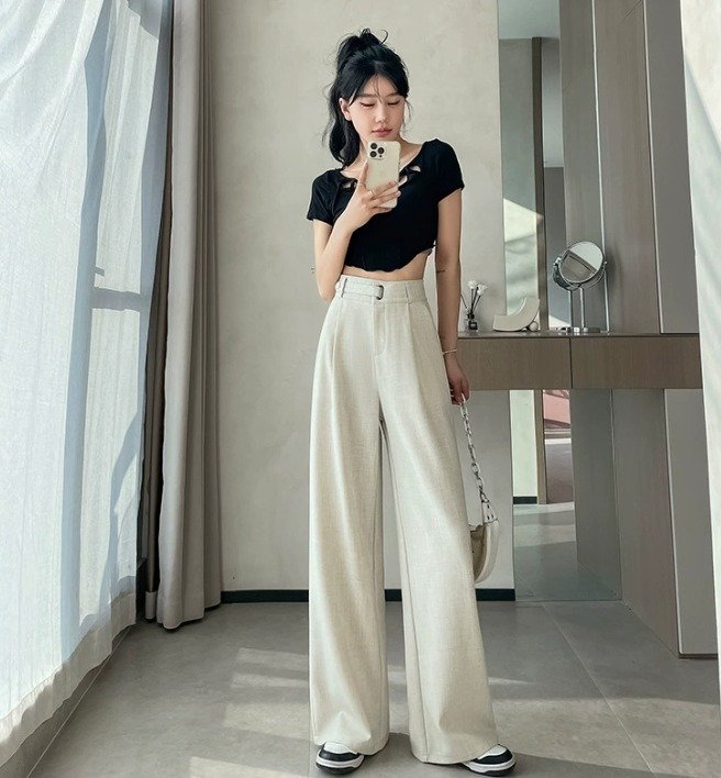 PANTALON BEIGE EXTENDIDO BEIGE - NEGRO
