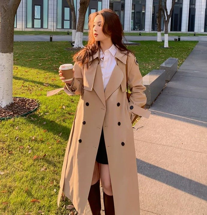 GABARDINA MUJER ESTILO COREANO