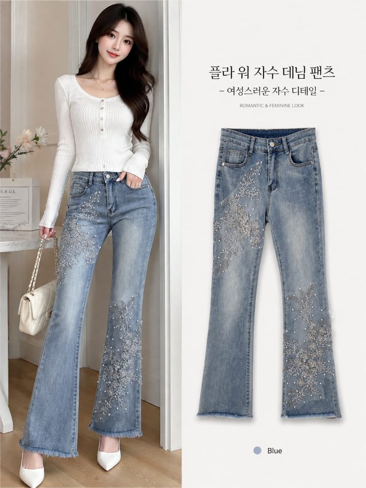 PANTALON JEANS BORDADO
