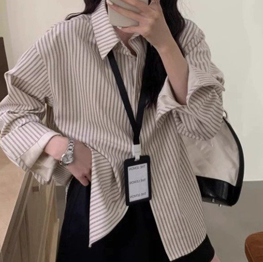 CAMISA MANGA LARGA ESTILO RETRO - COLOR ALBARICOQUE 3211