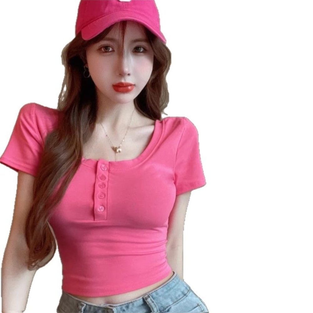 CAMISETA JUVENIL SEXY - COLOR ROJO ROSA