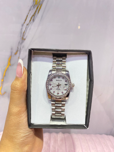 Reloj Rolex plateado dama