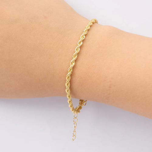 Pulsera Lazo Dorado Rodinado