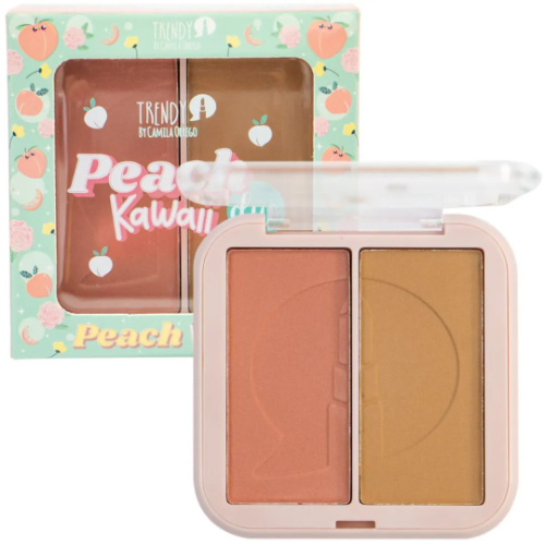 Paleta contorno y rubor peach kawaii trendy