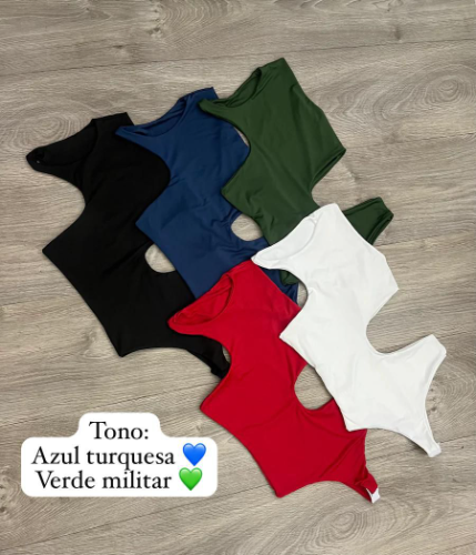 Body cuello AZUL TURQUESA- VERDE MILITAR