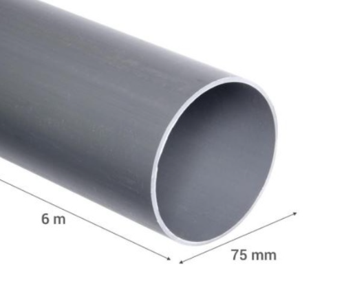 Tubo PVC Sanitario 75 x 6m