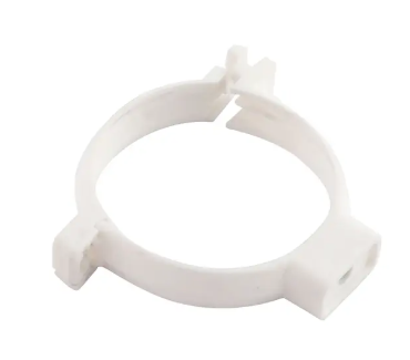 Abrazadera tubo de bajada PVC blanco