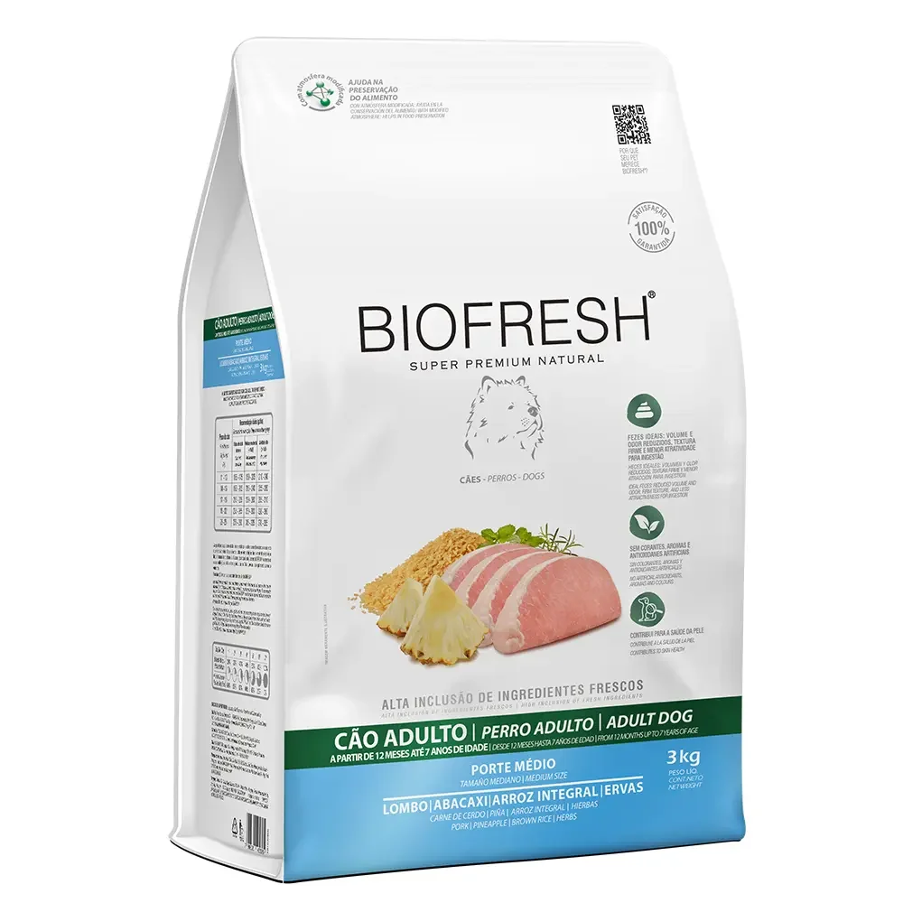 Biofresh adulto raza mediana cerdo y anana 15kg