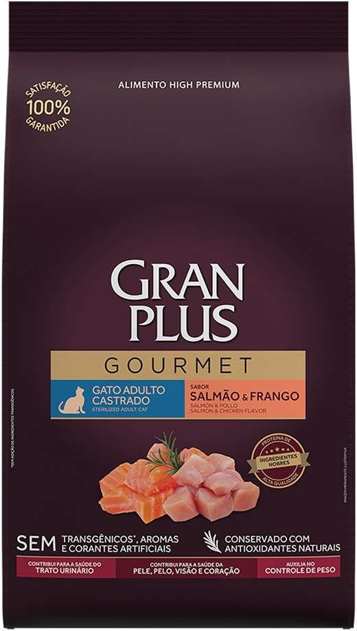 Gran plus gourmet gato castrado salmon y pollo 10kg