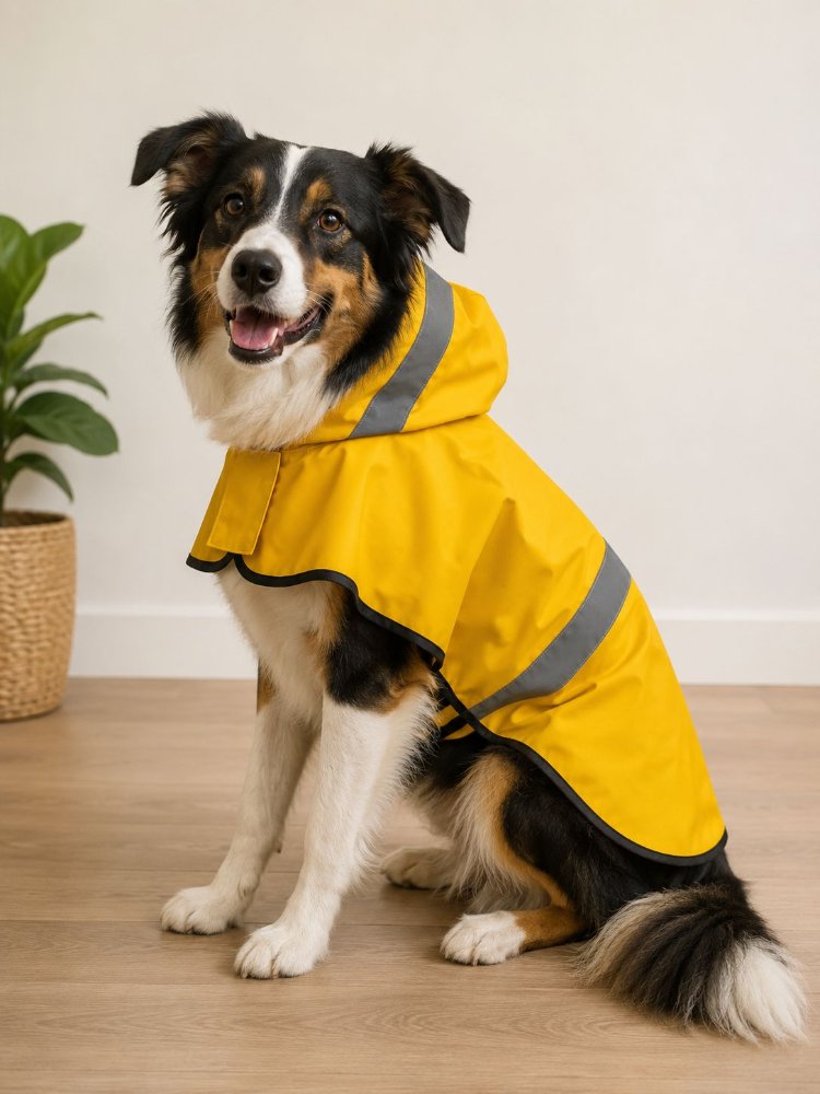 Impermeable amarillo con capucha