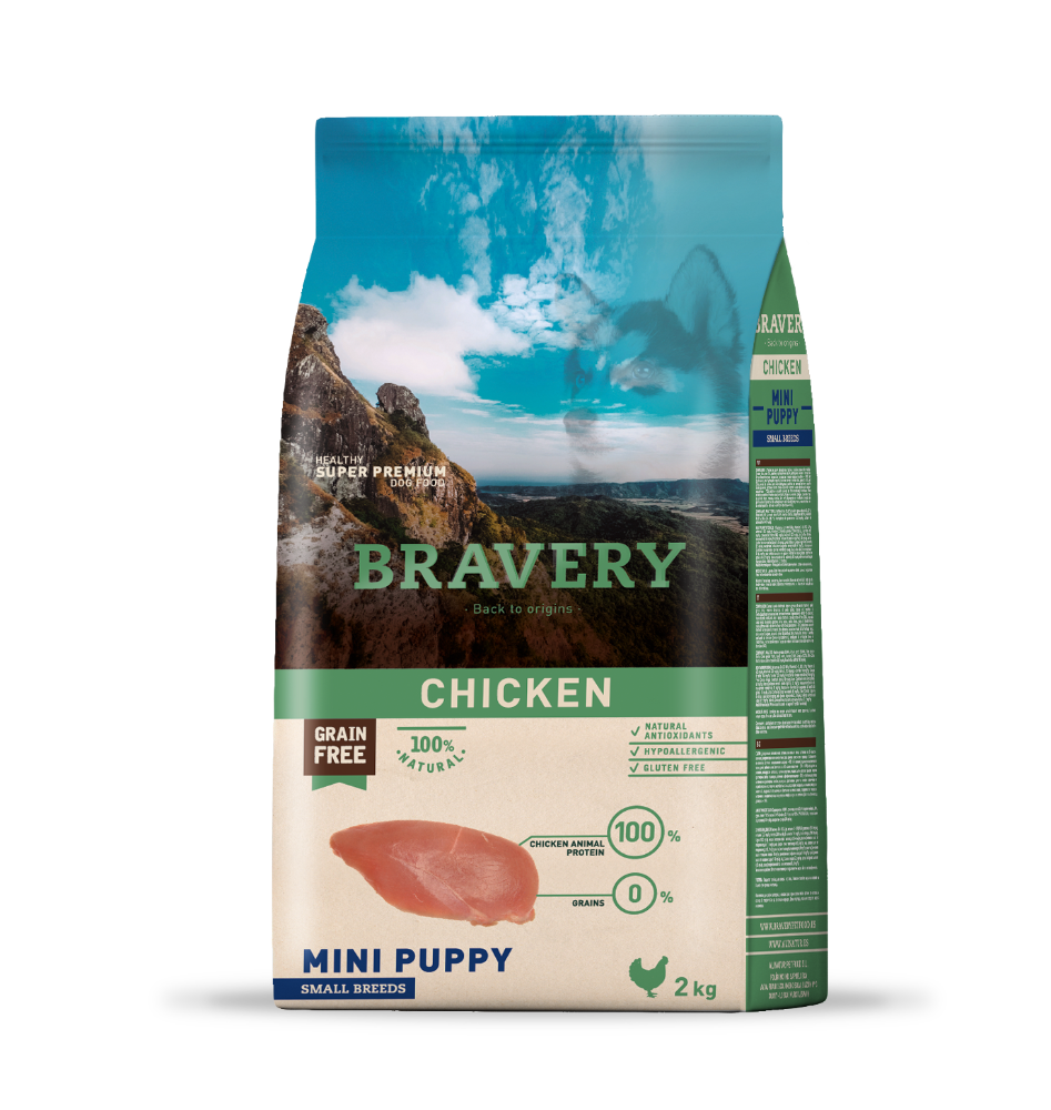 Bravery cachorro raza pequeña pollo 2kg