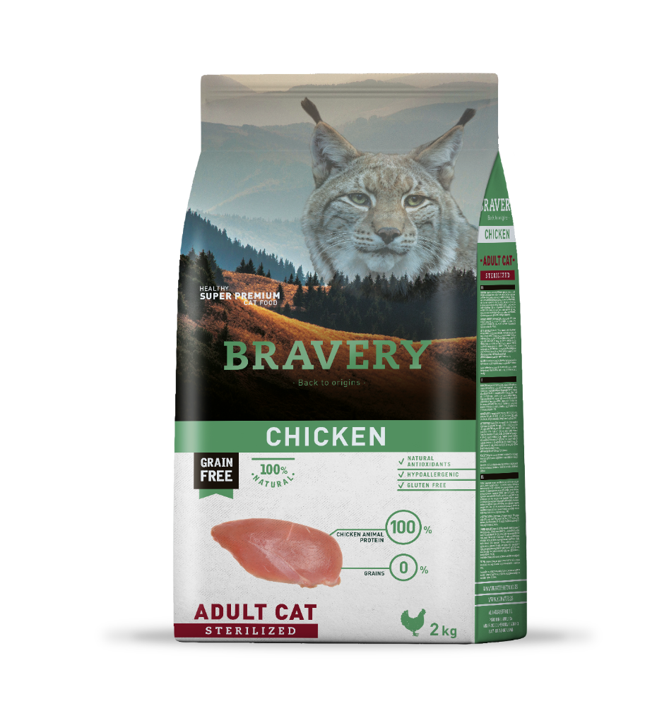 Bravery gato castrado pollo 2kg