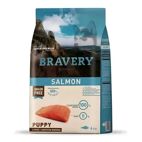 Bravery cachorro raza mediana y grande salmon 4kg