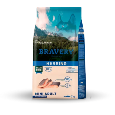 Bravery perro adulto raza pequeña arenque 7kg