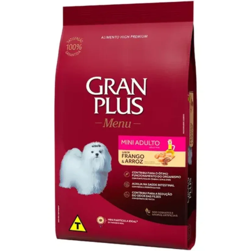 Gran plus menu adulto raza pequeña pollo y arroz 1kg